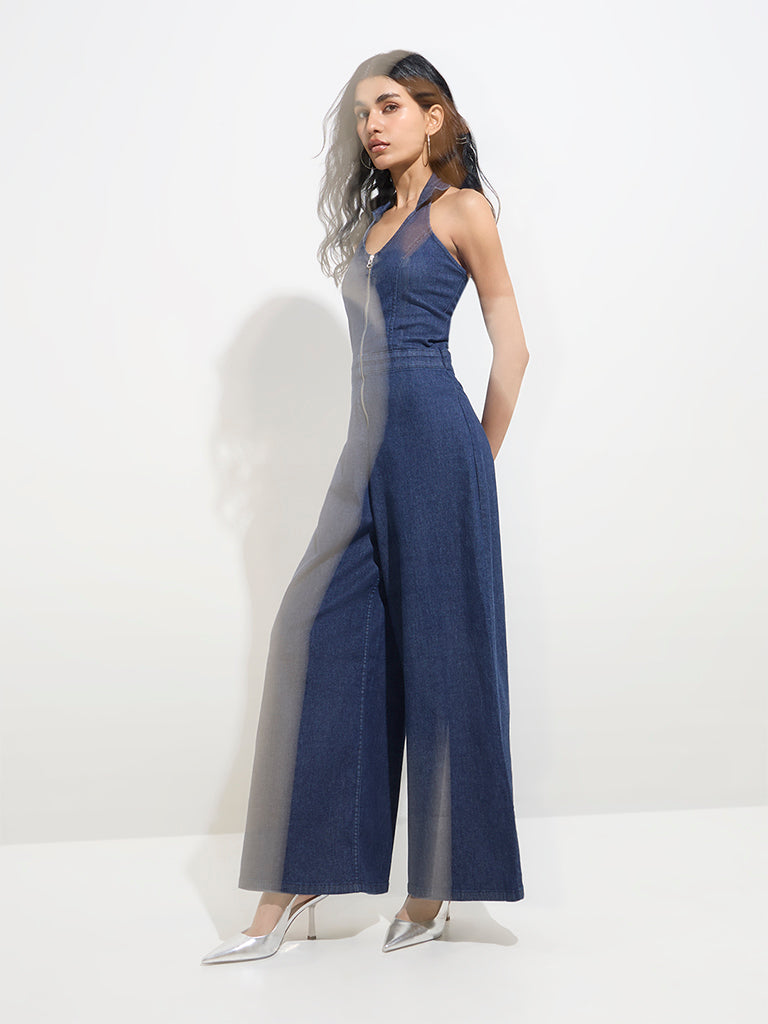 Nuon Dark Blue Denim Jumpsuit - Image 3