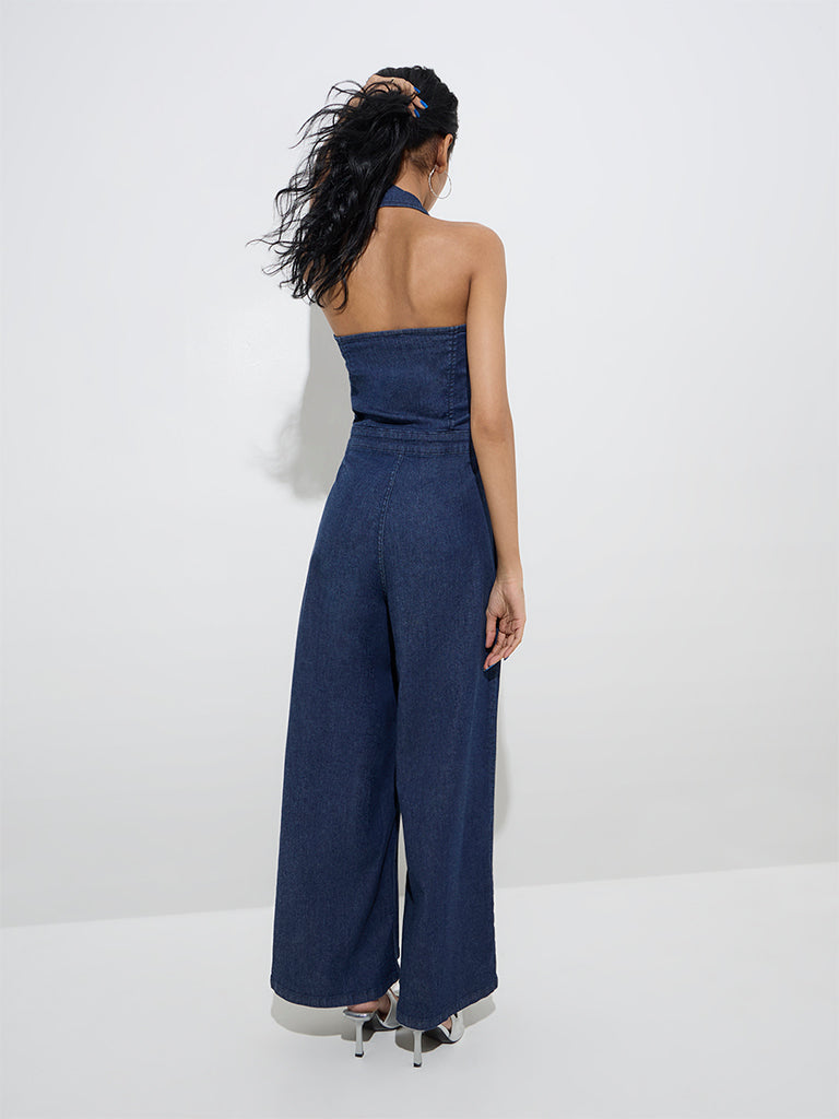 Nuon Dark Blue Denim Jumpsuit - Image 4