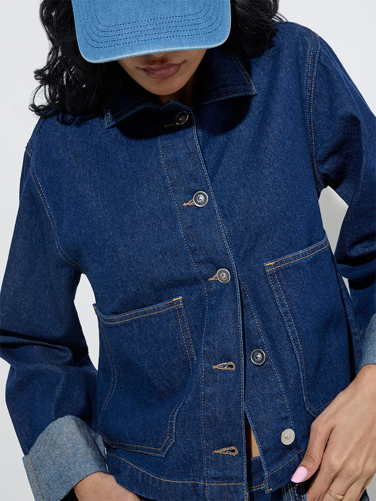 Nuon Dark Blue Denim Jacket - Image 2
