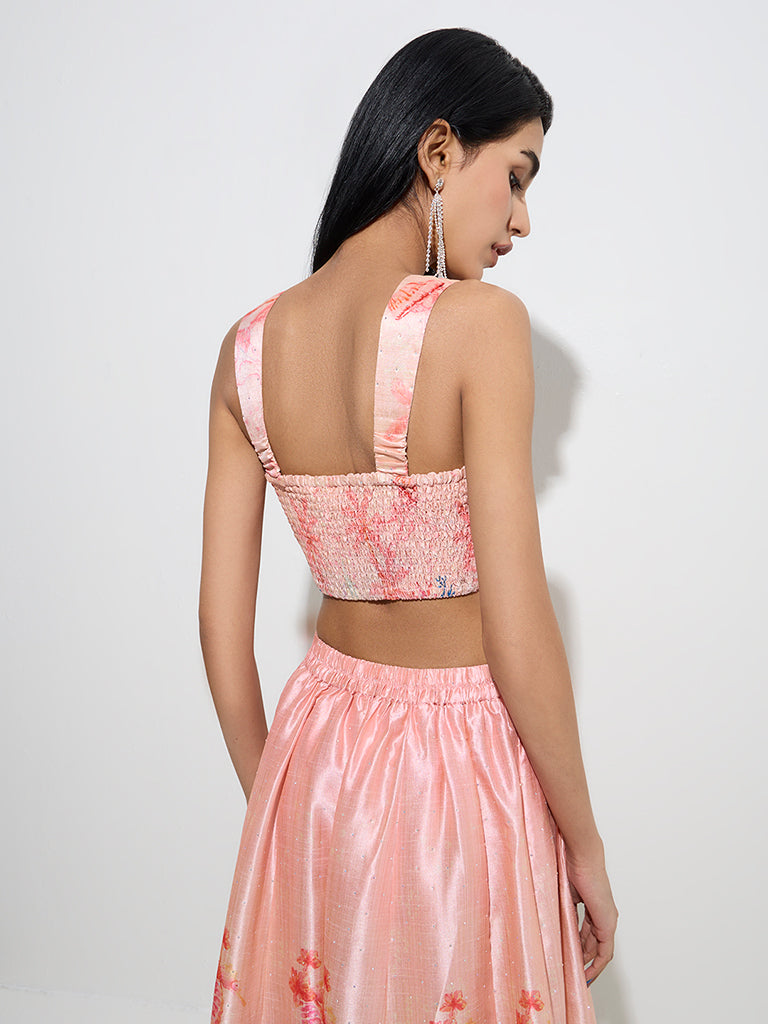 Vark Peach Tropical Printed Blouse - Image 4