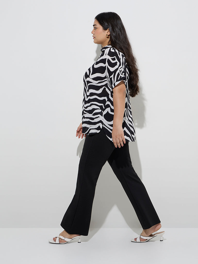 Gia Black Abstract Design Blouse - Image 3