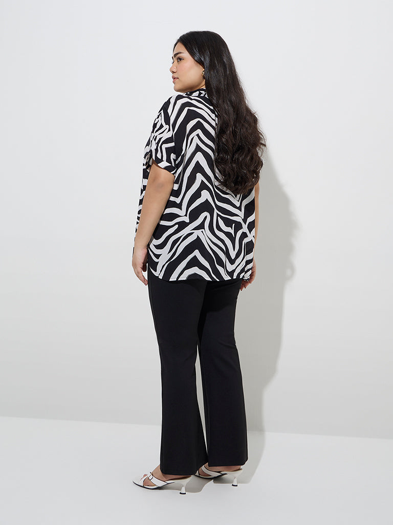 Gia Black Abstract Design Blouse - Image 4