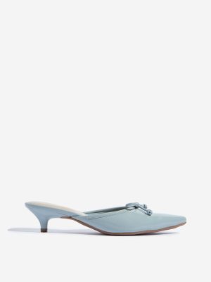 LUNA BLU Light Blue Bow Designed Mules