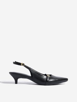 LUNA BLU Black Slingback Mules