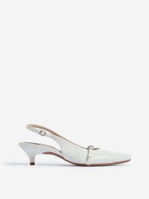 LUNA BLU White Slingback Mules