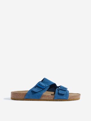 LUNA BLU Blue Dual-Strap Comfort Sandals
