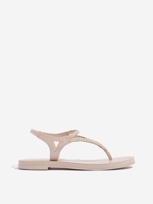 LUNA BLU Light Pink Braided Thong-Strap Sandals