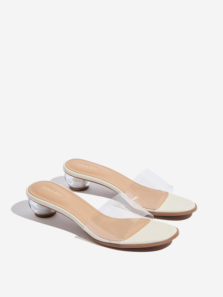 LUNA BLU Clear Vinyl Strap Heel Sandals - Image 2