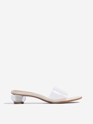 LUNA BLU Clear Vinyl Strap Heel Sandals