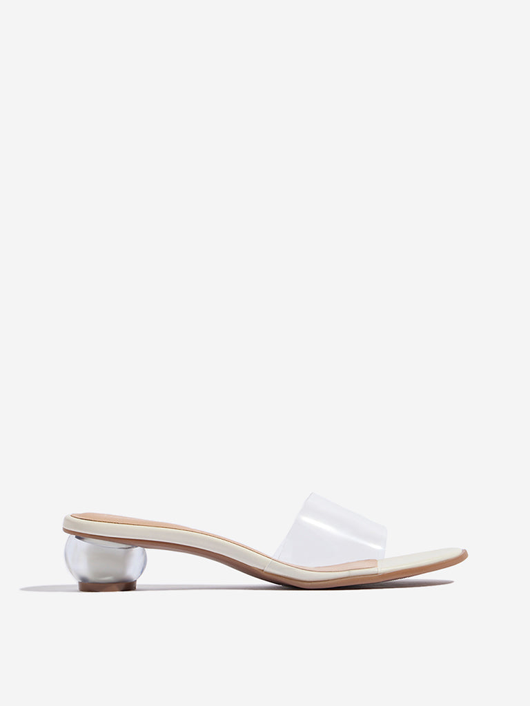 LUNA BLU Clear Vinyl Strap Heel Sandals