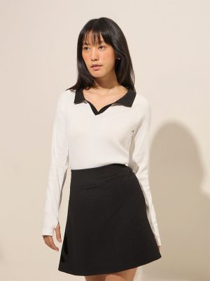 Studiofit White Ribbed Textured T-Shirt