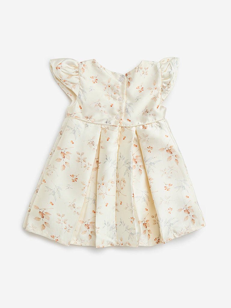 HOP Baby Off-White Floral Design Party Dress - Image 2