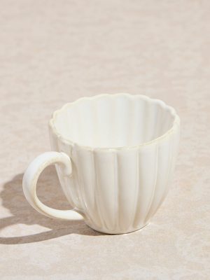 Westside Home White Scallop Design Espresso Cup