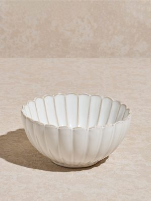 Westside Home White Scallop Design Bowl - Large
