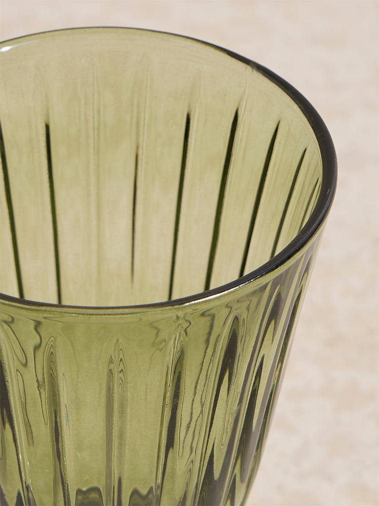 Westside Home Green Ribbed-Textured Wine Glass - Image 3