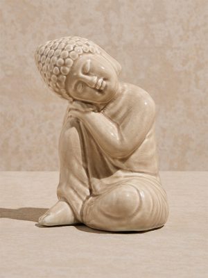 Westside Home Ivory Ceramic Sleeping Buddha