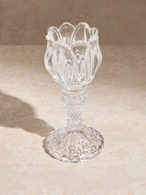 Westside Home Clear Glass Tulip Candle Stand
