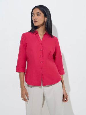 Wardrobe Dark Pink Solid Shirt