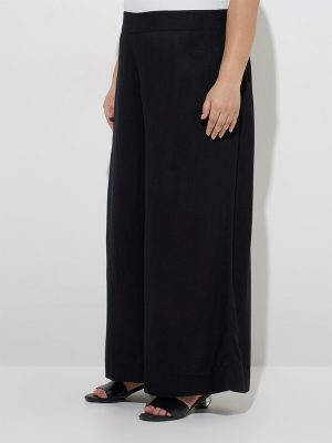 Diza Black Solid Palazzos