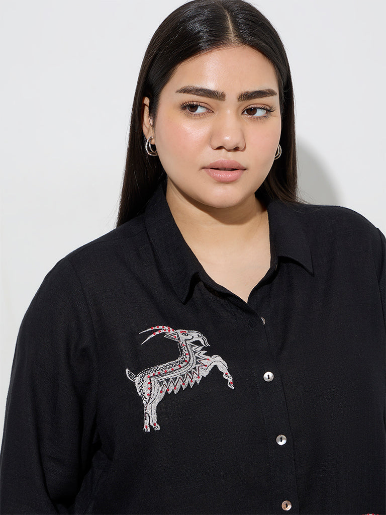 Diza Black Animal Design Tunic - Image 2