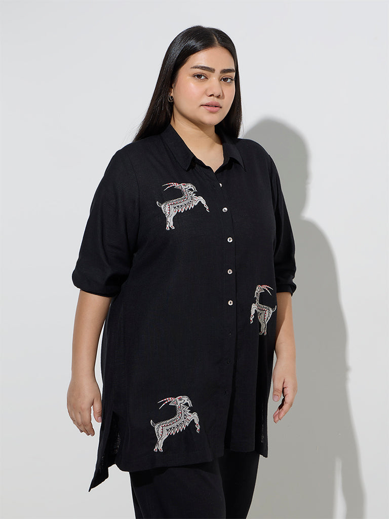 Diza Black Animal Design Tunic - Image 3