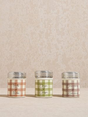 Westside Home Multicolour Gingham Checkered Snack Jar (Set of 3)