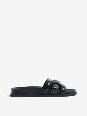 LUNA BLU Black Multi-Strap Slides