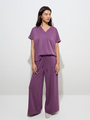 Wunderlove Purple High-Rise Lounge Pants