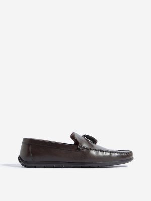 SOLEPLAY Dark Brown Tassel Leather Slip-On Shoes