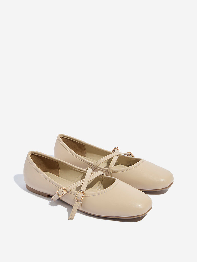 LUNA BLU Ivory Criss-Cross-Detailed Ballerina - Image 2