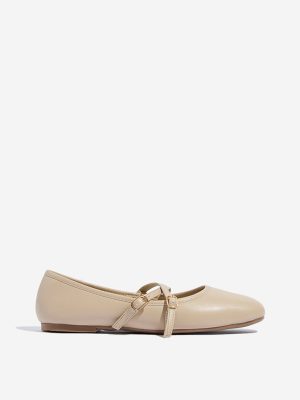 LUNA BLU Ivory Criss-Cross-Detailed Ballerina