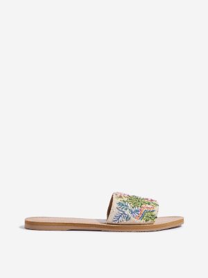 LUNA BLU Multicolour Floral Embroidered Slides