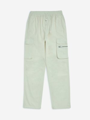 Y&F Kids Off-White High-Rise Cotton-Blend Trousers