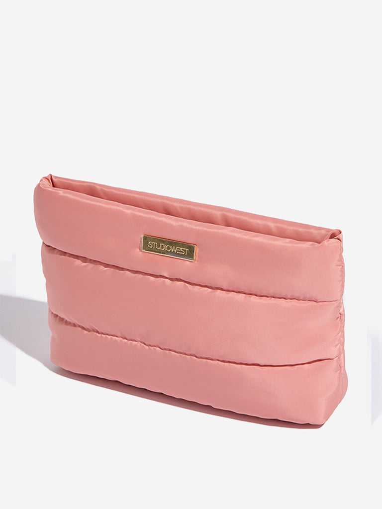 Studiowest Pink Quilted Makeup Pouch - Image 2