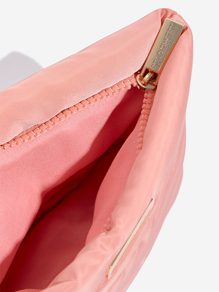 Studiowest Pink Quilted Makeup Pouch - Image 3