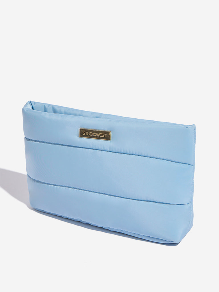 Studiowest Blue Quilted Makeup Pouch - Image 2