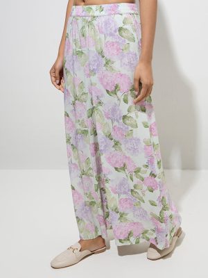 Zuba Multicolour Floral Design Palazzos