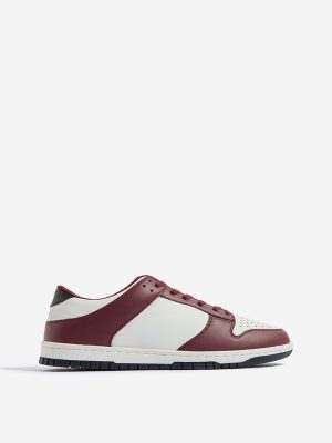 SOLEPLAY Red Colour-Blocked Lace-Up Sneakers