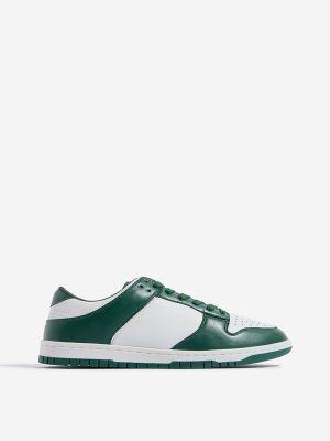 SOLEPLAY Green Colour-Blocked Lace-Up Sneakers