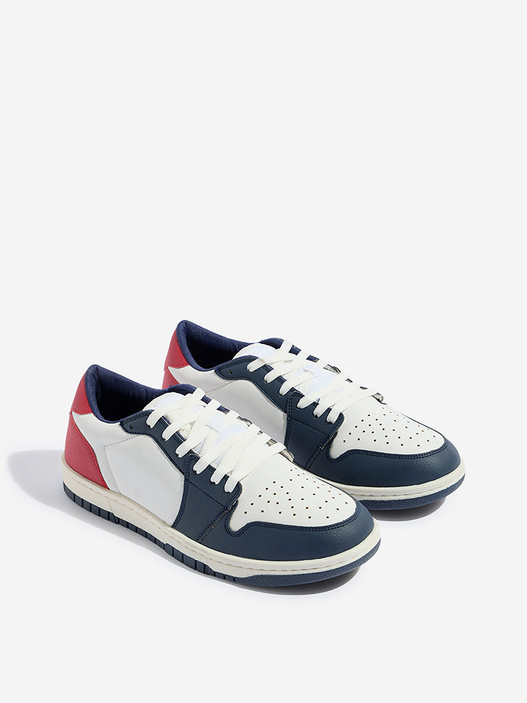 SOLEPLAY Navy and Red Colour-Blocked Lace-Up Sneakers - Image 2