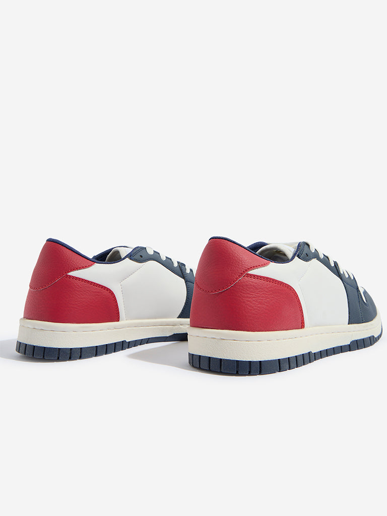 SOLEPLAY Navy and Red Colour-Blocked Lace-Up Sneakers - Image 3