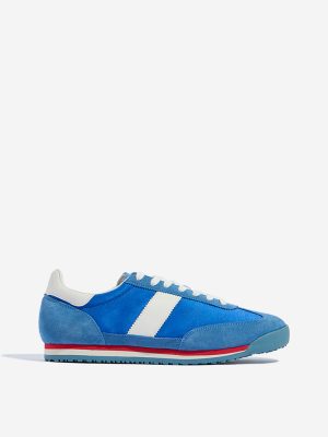 SOLEPLAY Blue Textured Lace-Up Sneakers