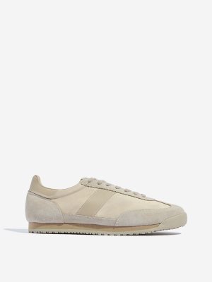 SOLEPLAY Beige Textured Lace-Up Sneakers