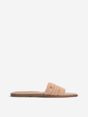 LUNA BLU Peach Crochet-Strap Slides