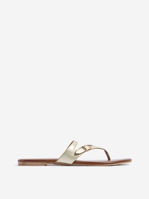LUNA BLU Gold Thong-Strap Sandals