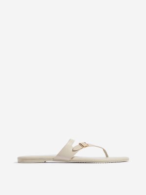 LUNA BLU Ivory Thong-Strap Sandals