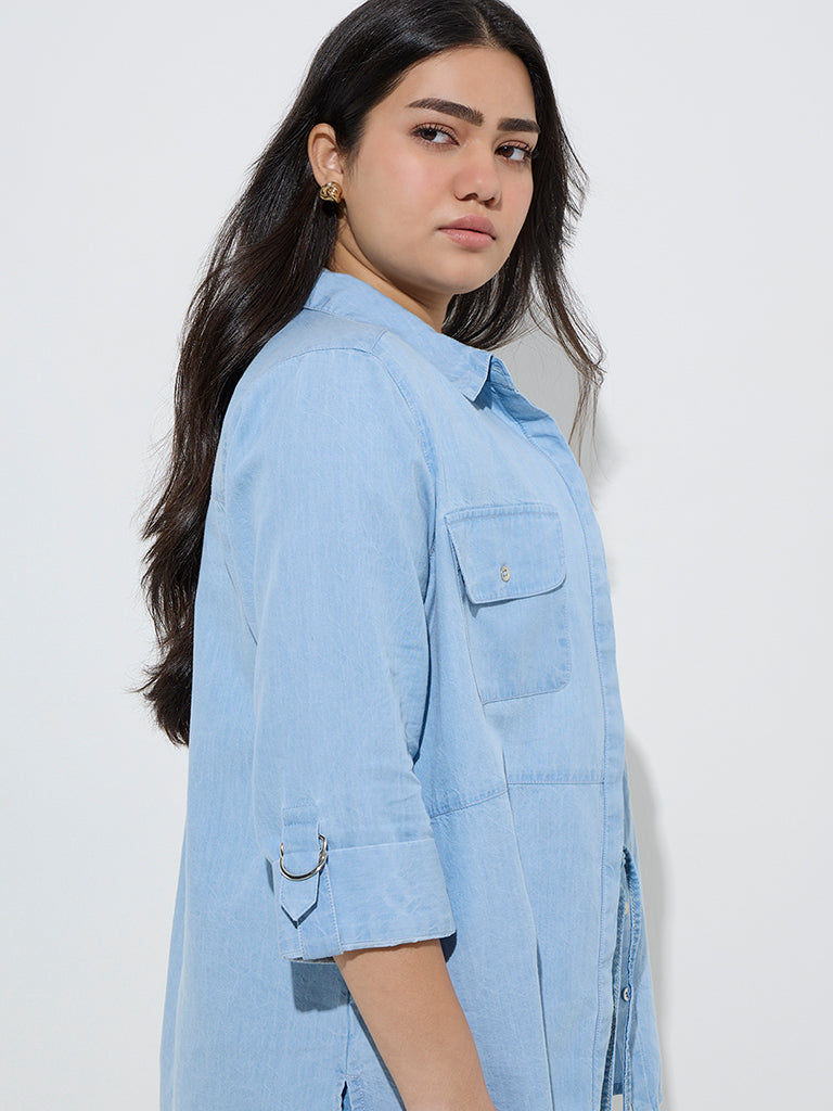 Gia Light Blue Denim Shirt - Image 2