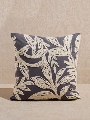 Westside Home Dusty Blue Embroidered Cushion Cover