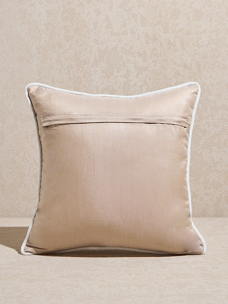 Westside Home Dusty Blue Floral Embroidered Cushion Cover - Image 2