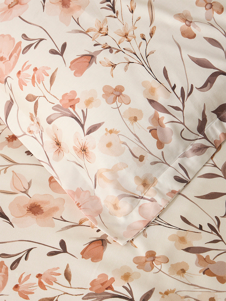 Westside Home Rust Botanical King Bed Flat Sheet and Pillowcase Set - Image 3